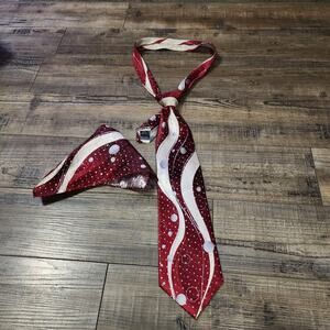 Stacy Adams neck tie and pocket square 100% Silk, 4in at widest point b43